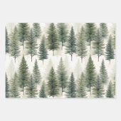 Sage Green Pine Tree Inpakpapier Vel (Voorkant 2)