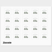 Sage Green Pine Trees Logo Custom Square Sticker (Vel)