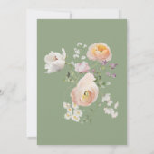 Sage Green Pink Blooms Bridal Shower Uitnodiging (Achterkant)