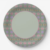 Sage Green Pink en Mauve Papieren Bordje (Voorkant)