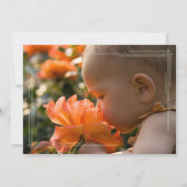 Sage Green & Pink Floral Photo Baby Dedication  Kaart (Achterkant)