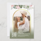 Sage Green Pink Floral Tea Party Vrijgezellenfeest Kaart (Achterkant)