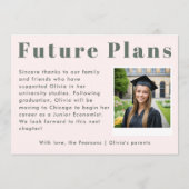 Sage Green & Pink Modern Arch Photo Graduation Aankondiging (Achterkant)