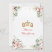 Sage Green Pink Peach Princess Floral Quinceañera Kaart (Achterkant)