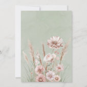 Sage Green Pink Peony Bruidsmeisjes Luncheon Kaart (Achterkant)