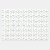 Sage Green Plaid Bow Elegant Neutraal Baby shower Inpakpapier Vel (Voorkant 2)