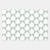 Sage Green Plaid Bow Elegant Neutraal Baby shower Inpakpapier Vel (Voorkant)