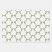 Sage Green Plaid Bow Elegant Neutraal Baby shower Inpakpapier Vel (Voorkant)