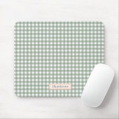 Sage Green Plaid Gepersonaliseerd Muismat (Met muis)