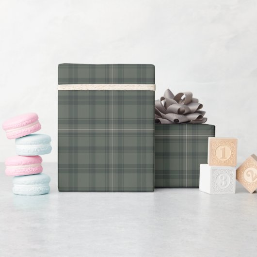 Sage Green Plaid Valentijn | Moderne boerderij Cadeaupapier (Baby Shower)