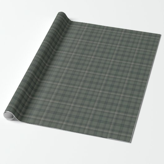 Sage Green Plaid Valentijn | Moderne boerderij Cadeaupapier (Uitgerold)