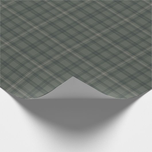 Sage Green Plaid Valentijn | Moderne boerderij Cadeaupapier (Hoek)