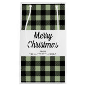 Sage Green Plaid Vrolijk Kerstfeest Klein Cadeauzakje (Voorkant)