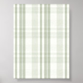 Sage Green Plaid Wall Art Poster (Voorkant)