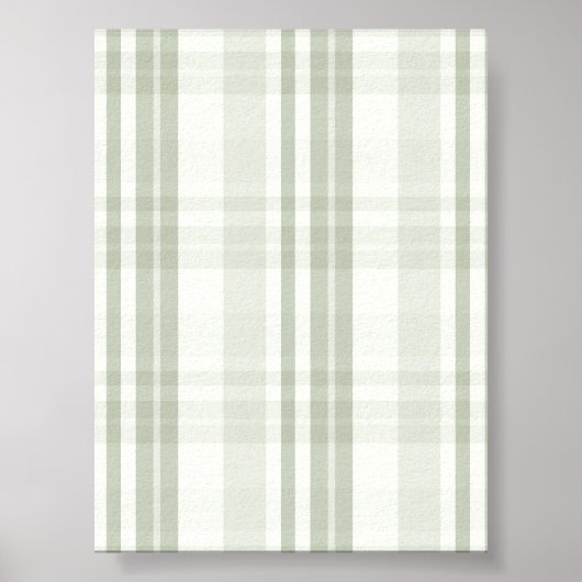 Sage Green Plaid Wall Art Poster (Voorkant)