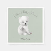 Sage Green Polar Beer Baby shower Napkins Servet (Voorkant)