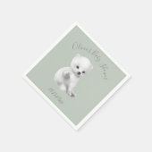 Sage Green Polar Beer Baby shower Napkins Servet (Hoek)