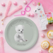 Sage Green Polar Beer Baby shower Papieren Bordje (Feest)