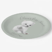 Sage Green Polar Beer Baby shower Papieren Bordje (Gekanteld)