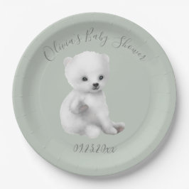 Sage Green Polar Beer Baby shower Papieren Bordje