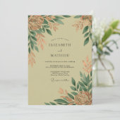 Sage Green Polished Rustic Wedding Kaart (Staand voorkant)