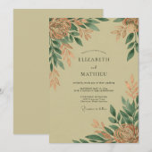 Sage Green Polished Rustic Wedding Kaart (Voorkant / Achterkant)