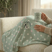 Sage Green Polka Dot Monogram Parents’ Eid Gift Fleece Deken