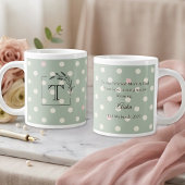 Sage Green Polka Dot Monogram Parents’ Gift Grote Koffiekop