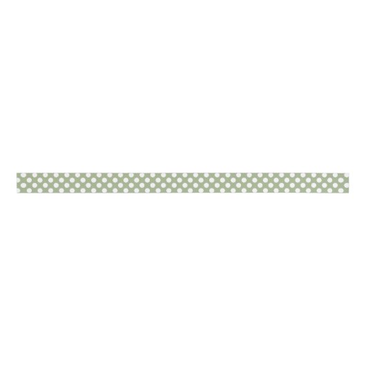 Sage Green Polka Dot Ribbon Grosgrain Lint (Voorkant)