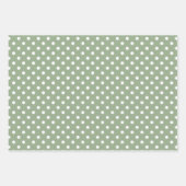 Sage Green Polka Dot Wrapping Paper Sheet Set 3 (Voorkant 2)