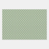 Sage Green Polka Dot Wrapping Paper Sheet Set 3 (Voorkant)