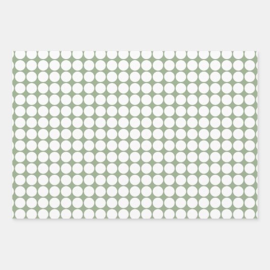 Sage Green Polka Dot Wrapping Paper Sheet Set 3 (Voorkant 2)
