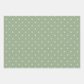 Sage Green Polka Dot Wrapping Paper Sheet Set 3 (Voorkant)