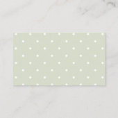 Sage Green Polka Dots Baby shower Boeken voor Baby Informatiekaartje (Achterkant)