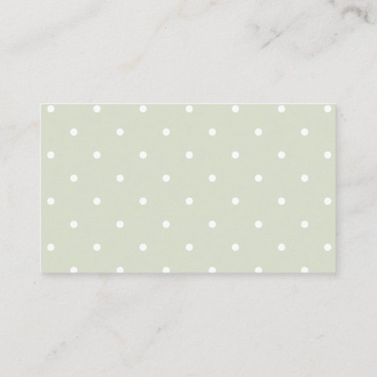 Sage Green Polka Dots Baby shower Boeken voor Baby Informatiekaartje (Achterkant)