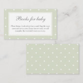 Sage Green Polka Dots Baby shower Boeken voor Baby Informatiekaartje (Voorkant / Achterkant)