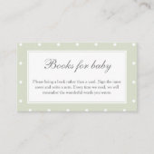 Sage Green Polka Dots Baby shower Boeken voor Baby Informatiekaartje (Voorkant)