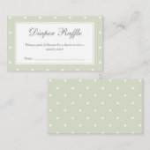 Sage Green Polka Dots Baby shower Luier Raffle Informatiekaartje (Voorkant / Achterkant)