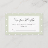 Sage Green Polka Dots Baby shower Luier Raffle Informatiekaartje (Voorkant)
