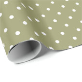 Sage Green Polka Dots Cadeaupapier (Rol Hoek)