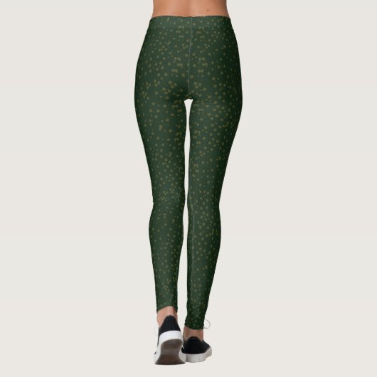 Sage Green Polka Dots Modern Pattern Leggings (Achterkant)