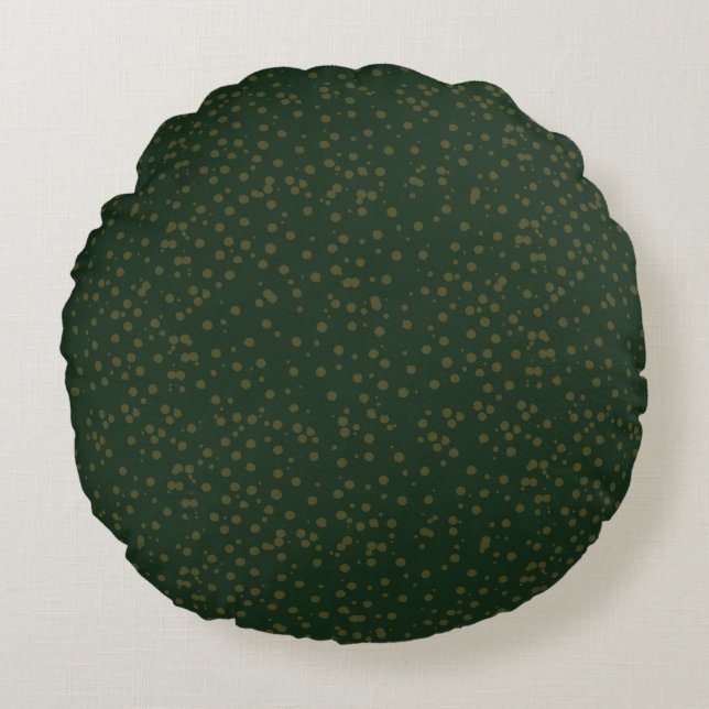 Sage Green Polka Dots Modern Pattern Rond Kussen (Voorkant)