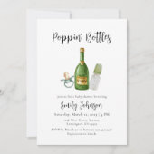 Sage Green Poppin Bottles Champagne Baby shower Kaart (Voorkant)