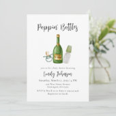 Sage Green Poppin Bottles Champagne Baby shower Kaart (Staand voorkant)