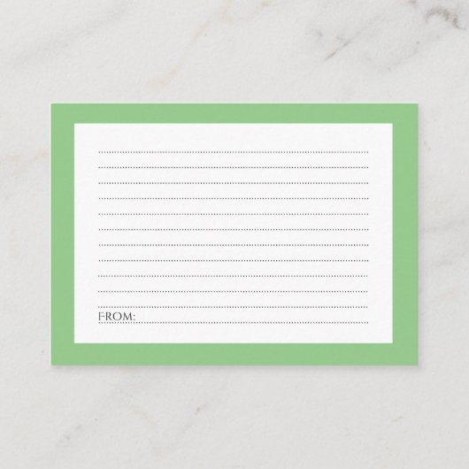 Sage Green PRAYERS VOOR ONS Baby shower Informatiekaartje (Achterkant)