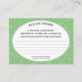 Sage Green PRAYERS VOOR ONS Baby shower Informatiekaartje