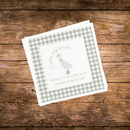 Sage Green Preppy Gekke Kleine Gans Baby shower Servet
