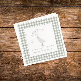Sage Green Preppy Gekke Kleine Gans Baby shower Servet