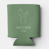 Sage Green Prickly Pear Cactus Wedding Favoriet Blikjeskoeler (Achterkant)