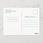 Sage Green Princess Floral Quinceañera Briefkaart (Achterkant)